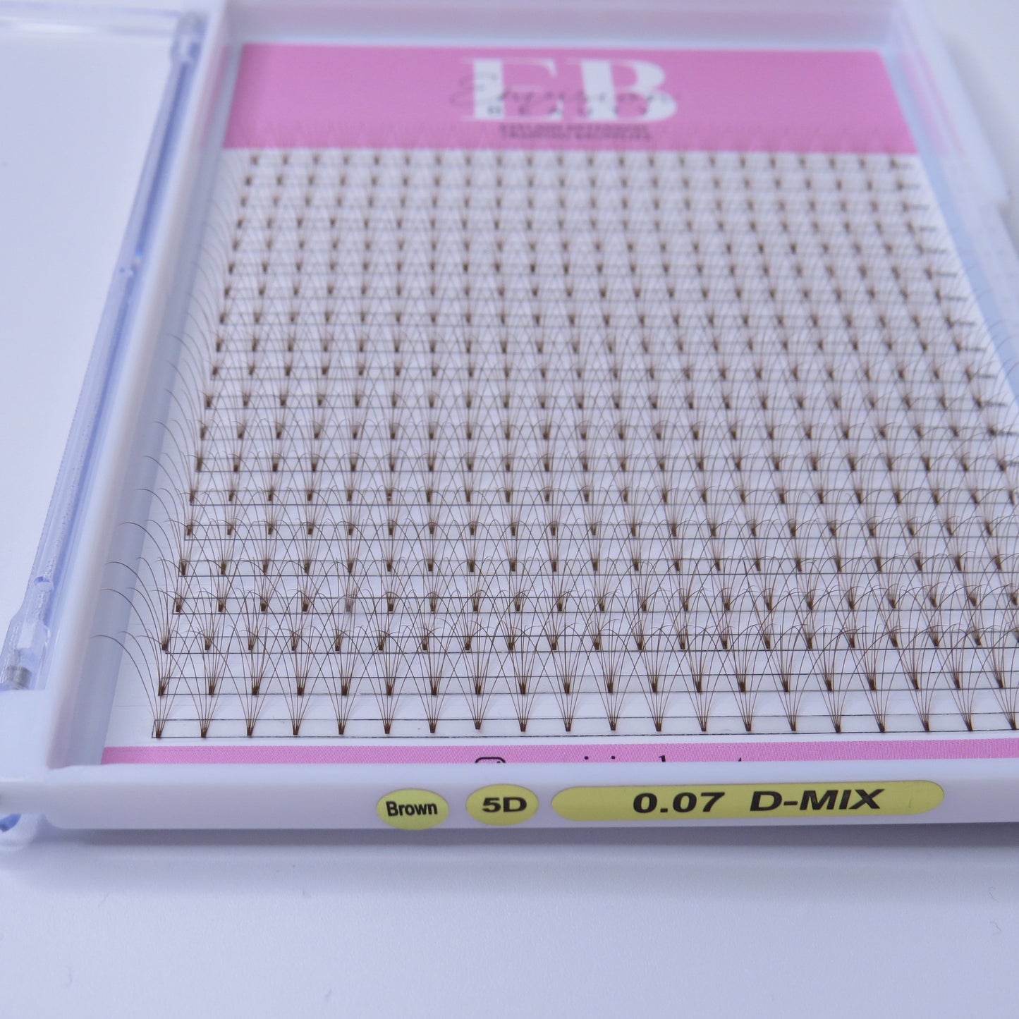 BROWN 5D 0.07 Short Stem Lashes XL Tray