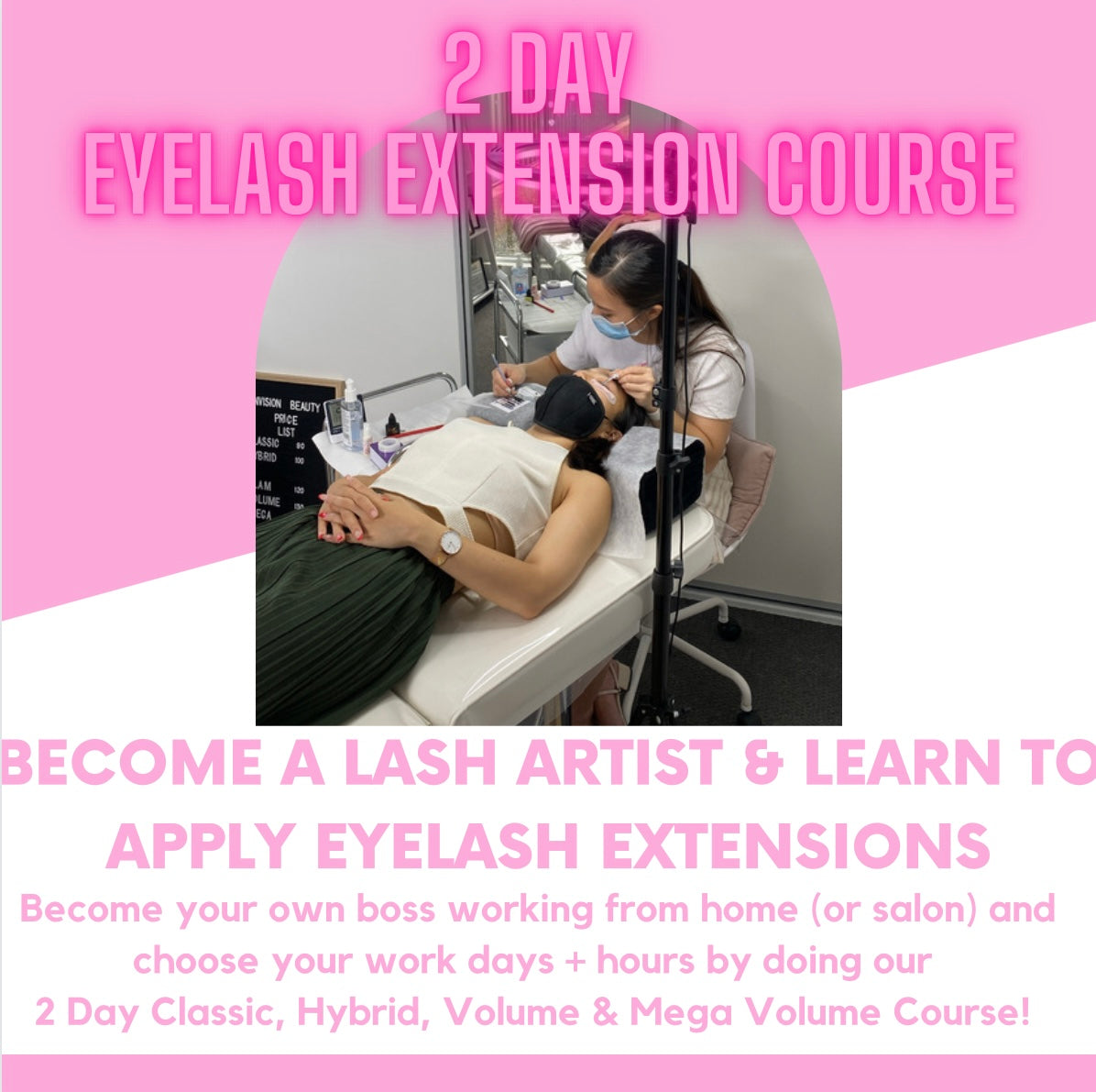 2 Day Eyelash Extension Course - only $200 deposit to get you started!