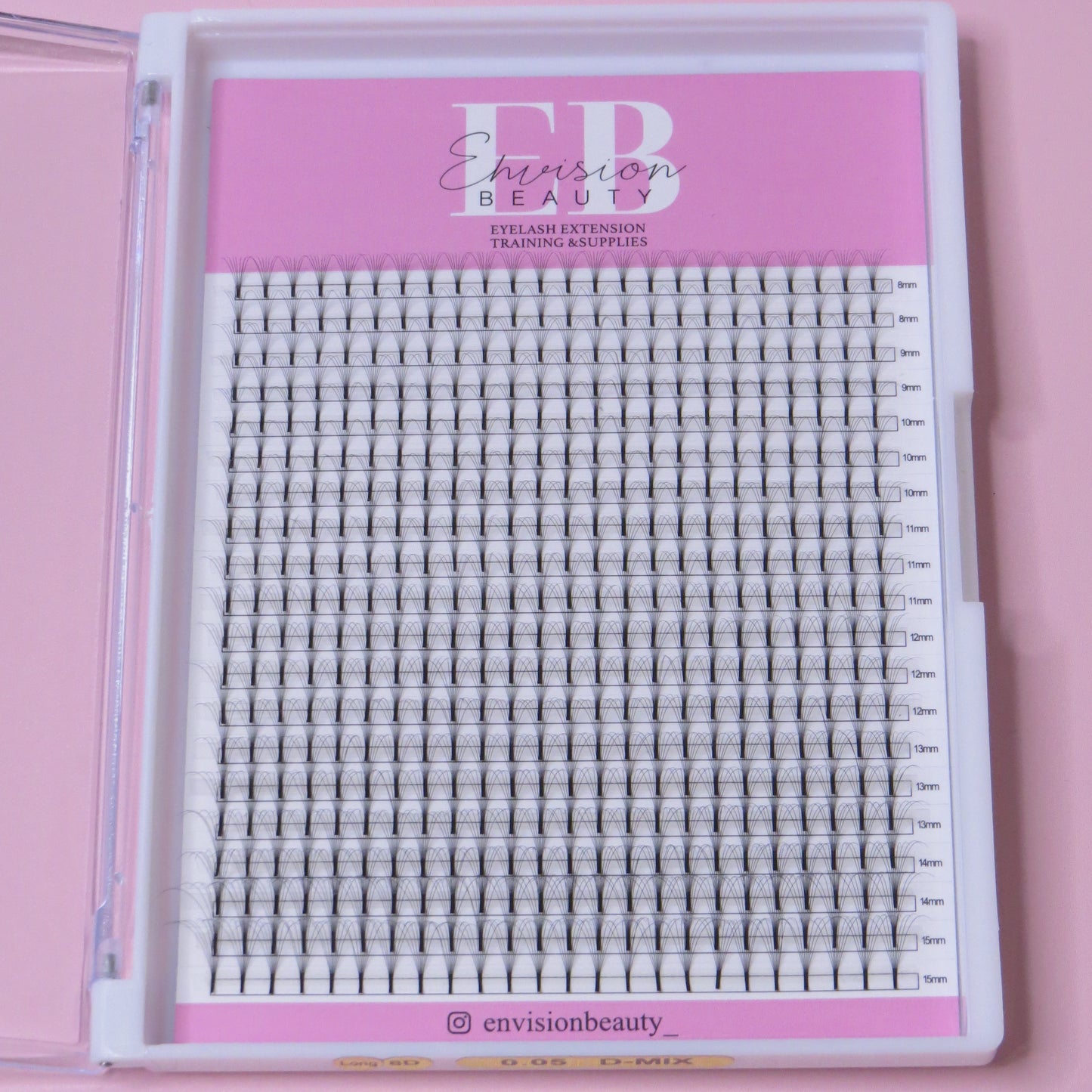 8D 0.05 XL MIX TRAY Long Stem Lashes