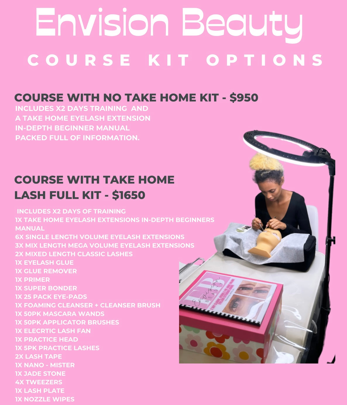 2 Day Eyelash Extension Course - only $200 deposit to get you started!