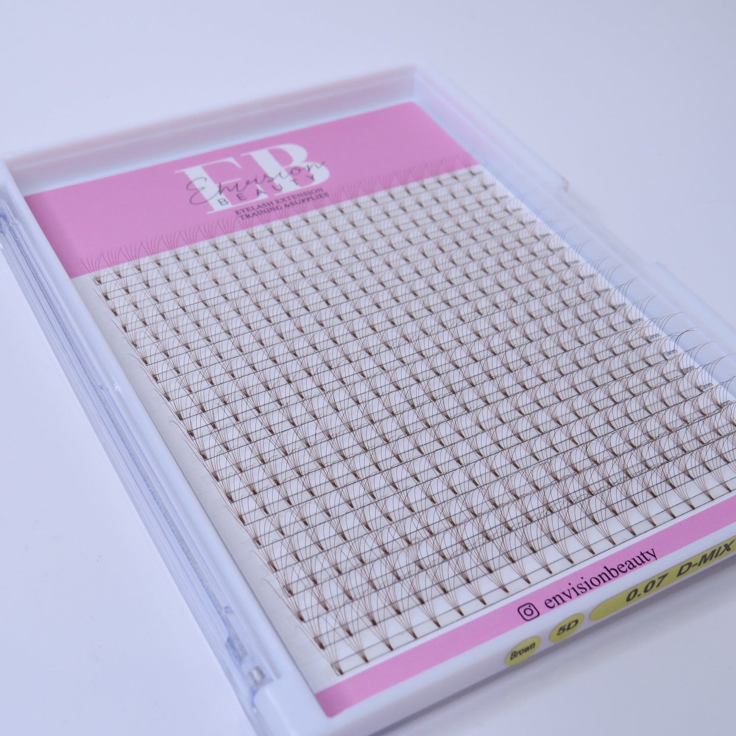 BROWN 5D 0.07 Short Stem Lashes XL Tray